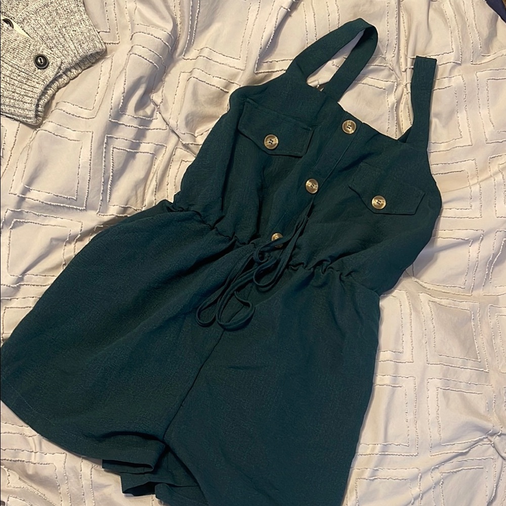 Chic Black Button-Up Romper